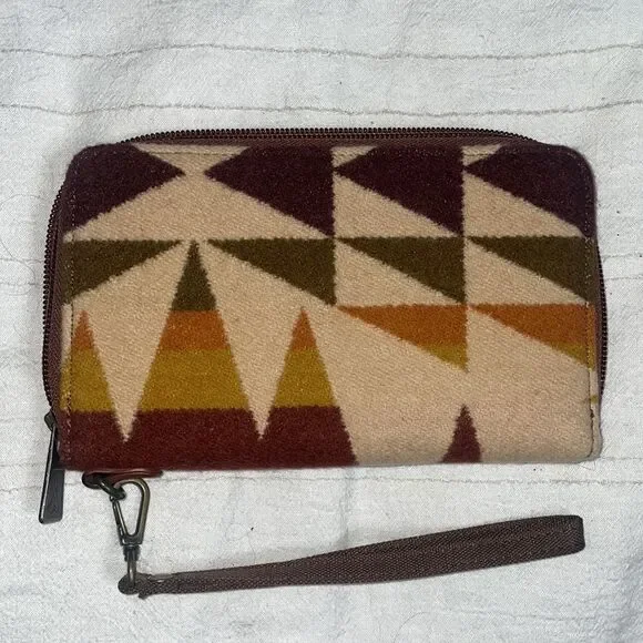Pendleton Wool Wristlet Geometric Print Neutrals Vintage - Picture 3 of 5